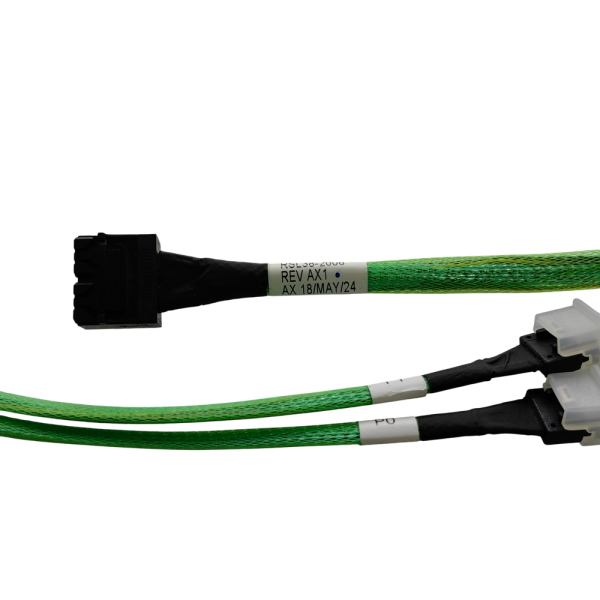 Кабель Amphenol RSL38-2006 Cable, U.2 Enabler, HDmSAS 8x (2x SFF8643) to 2x Slimline x4 (2x SFF8654), 1m, Used with systems that use the Slimline connector on the NVMe-backplane OEM