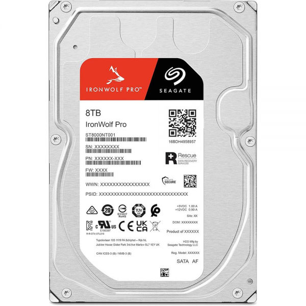Жесткий диск Seagate 3.5" 8TB IronWolf Pro ST8000NT001 SATA 6Gb/s, 7200rpm, 256MB
