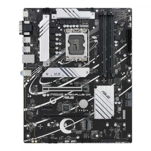 Материнская плата ASUS PRIME B760-PLUS D4 LGA1700 ATX 4xDDR4 2xPCIEx16 2xPCIEx1 3xM.2 USB-C DP HDMI VGA 2.5GLAN (90MB1CW0-M1EAY0)