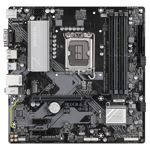 Материнская плата Gigabyte B760M D3HP DDR4, RTL Socket 1700, Intel®B760, 4xDDR4-3200, D-SUB+HDMI+DP, 1xPCI-Ex16, 2xPCI-Ex1, 4xSATA3(RAID 0/1/5/10), 2xM.2, 8Ch Audio, GLan, (2+4)xUSB2.0, (3+2)xUSB3.2, (0+1)xUSB3.2 Type-C™, 1xPS/2, ATX, RTL