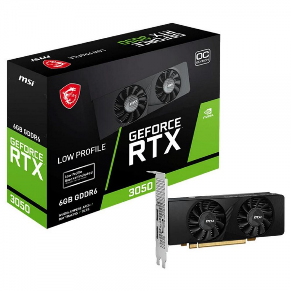 Видеокарта MSI Bad Pack RTX3050 LP 6G OC 6GB GDDR6 96bit DP 2xHDMI 2FAN RTL
