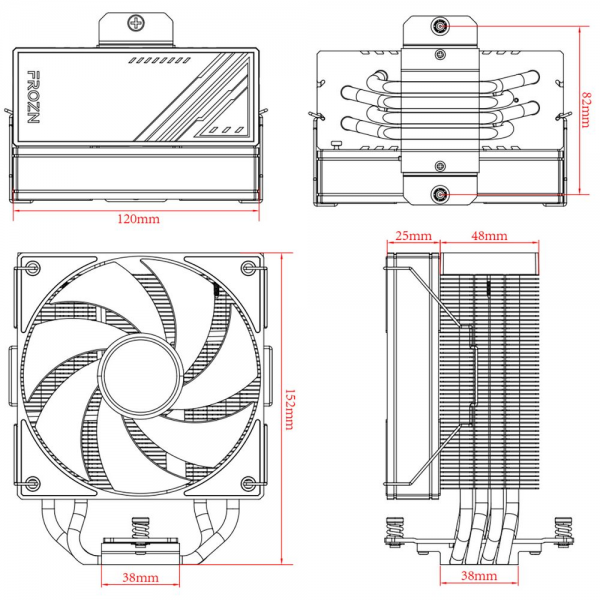 Вентилятор для процессора ID-Cooling Вентилятор Cooler ID-Cooling FROZN A410 BLACK 220W/ Intel 1700, 12*, 115*, AMD AM5, AM4/ Screws