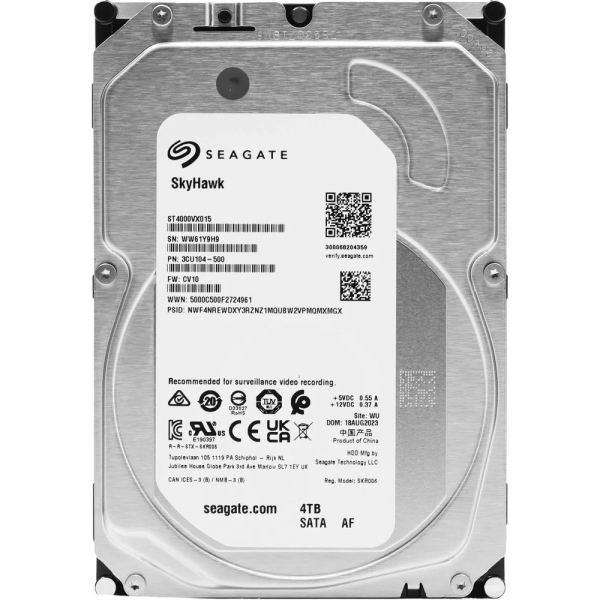Жесткий диск Seagate 3.5" 4TB SkyHawk Surveillance HDD SATA 6Gb/s, 5900rpm, 256MB, 24x7, ( ST4000VX015.)