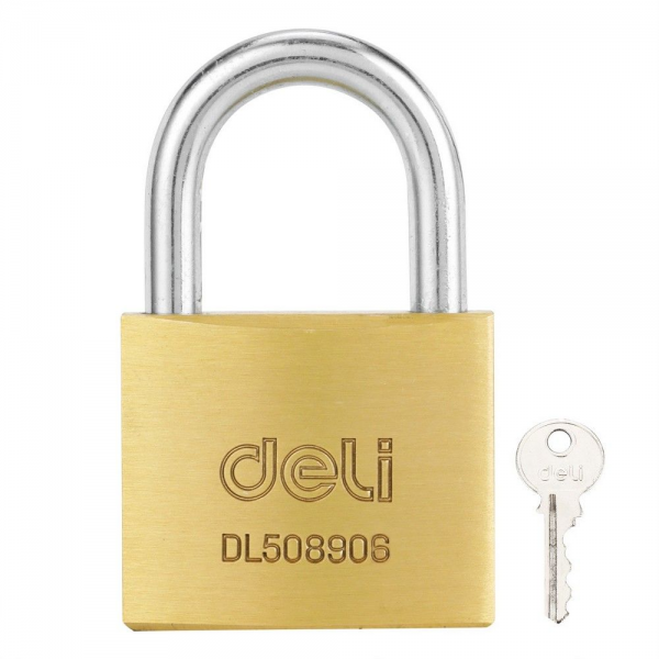 Замок навесной Deli DL508906 Bad Pack латунный, 50мм