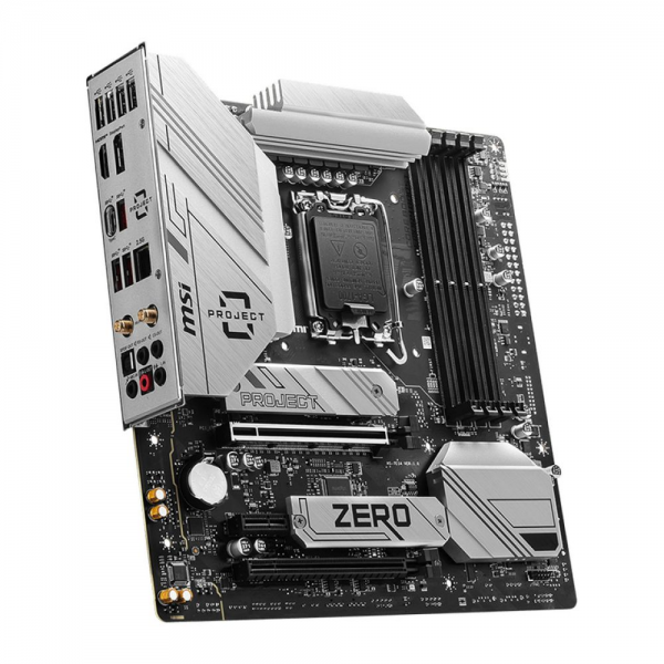 Материнская плата MSI B760M PROJECT ZERO B760, LGA1700, 4*DDR5, 2*PCIEx16, 1*PCIEx1, 2*M.2, 2*TypeC, 3*USB3.2Gen2, 2*USB3.2Gen1, 8*USB2.0, 4*SATA3.0, 2.5G, DP, HDMI, M-ATX, RTL