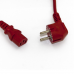 Сетевой кабель Hyperline PWC-IEC13-SHM-5.0-RD питания компьютера (Schuko+C13) (3x1.0), 10A, угловая вилка, 5м, цвет красный (ПВС-АП-3*1,0-250-S22C13-10-5,0 ГОСТ 28244-96)