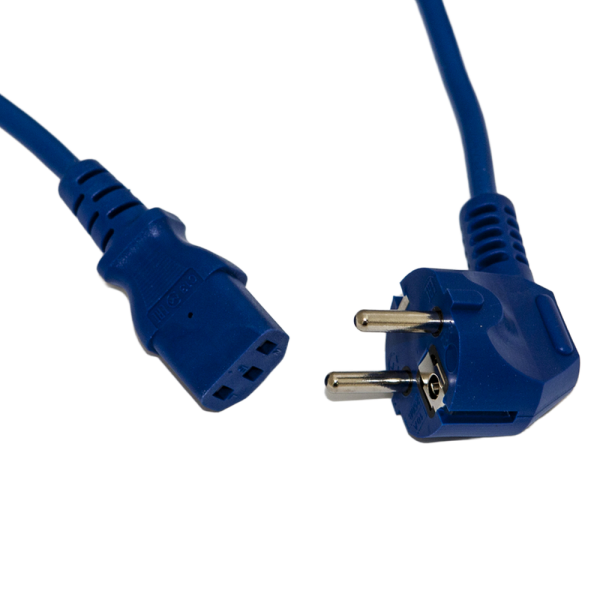 Сетевой кабель Hyperline PWC-IEC13-SHM-5.0-RD питания компьютера (Schuko+C13) (3x1.0), 10A, угловая вилка, 5м, цвет красный (ПВС-АП-3*1,0-250-S22C13-10-5,0 ГОСТ 28244-96)