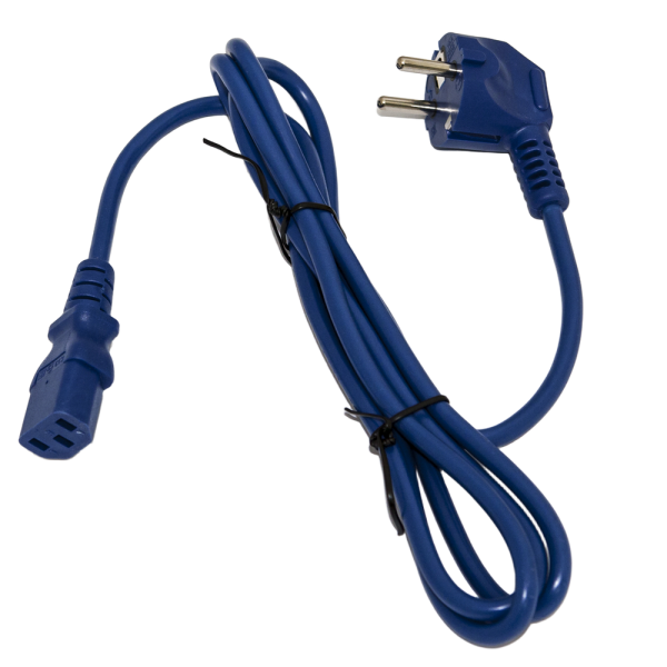 Сетевой кабель Hyperline PWC-IEC13-SHM-5.0-RD питания компьютера (Schuko+C13) (3x1.0), 10A, угловая вилка, 5м, цвет красный (ПВС-АП-3*1,0-250-S22C13-10-5,0 ГОСТ 28244-96)