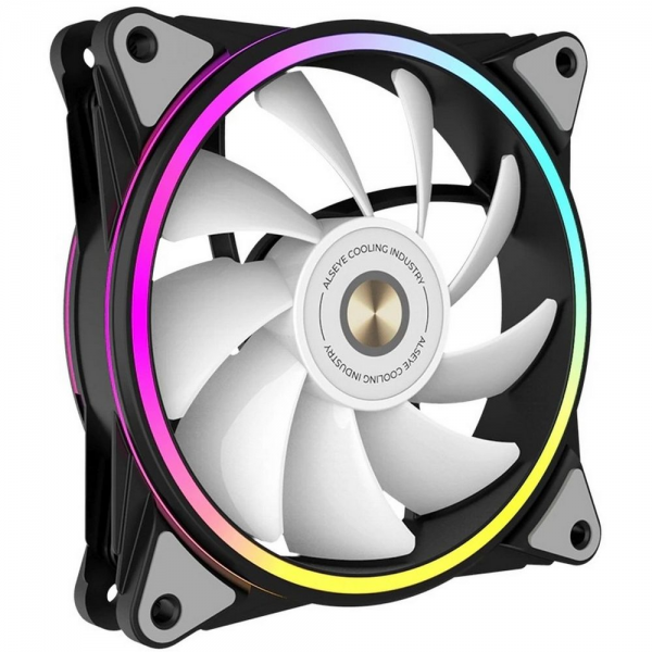 Вентилятор в корпус ALSEYE HALO PRO B-P (rubber screw) FAN 120mm, hydraulic, 800~1800rpm, max 51.87CFM, max 26dBA, ARGB. PWM, Black, RTL
