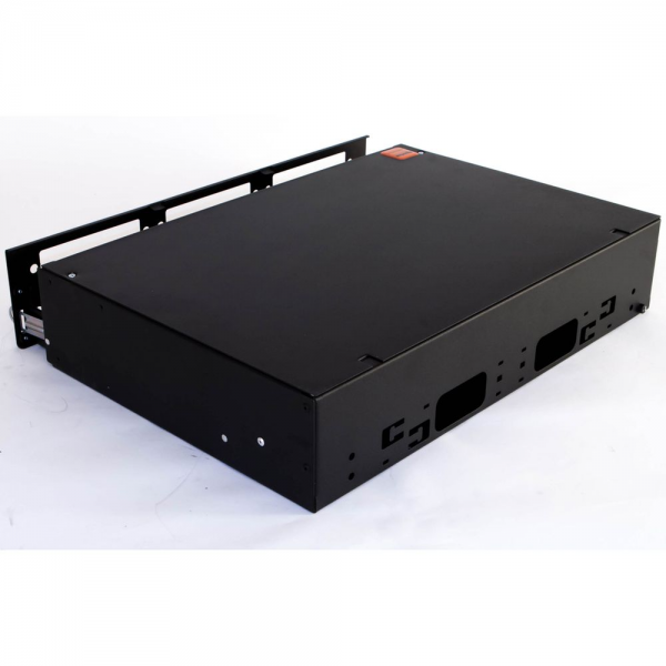Бокс оптический Hyperline FO-19V-2U-6xSLT-W130H30-48UN-BK Бокс оптический универсальный 19" выдвижной, с полкой, от 8 до 48 портов (SC, duplex LC, ST, FC), со сплайс пластиной, без пигтейлов и проходных адаптеров, 2U, черный