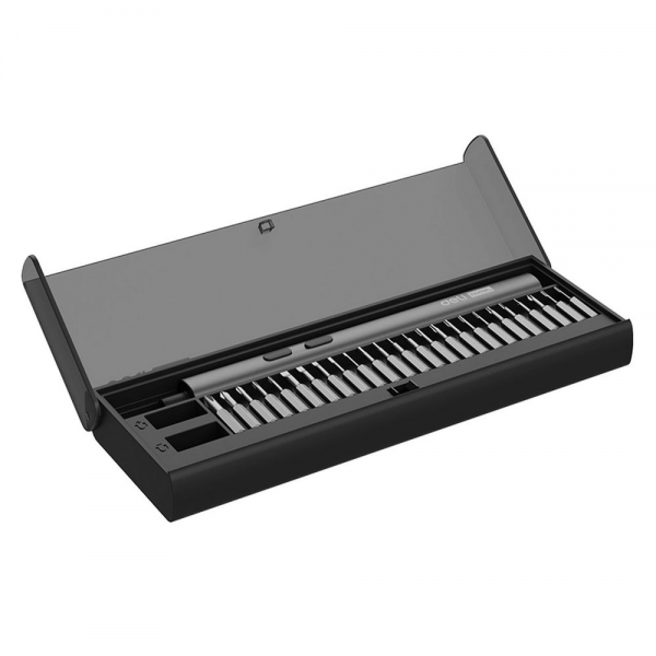 Отвертка аккумуляторная прецизионная "Home series Black" Deli DY-DP04-1B1 (3,7В, 260мА*ч, 0,2/3Нм, 200об/мин, Type-C, набор бит 25 шт, кейс)