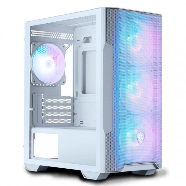 Корпус MSI MAG FORGE M100R WHITE Mini-Tower, MATX, 1xUSB 3.0, 2xUSB 2.0, 4x120mm ARGB Fan, ARGB Control Board, Tempered Glass Window, Brown Box (932220)