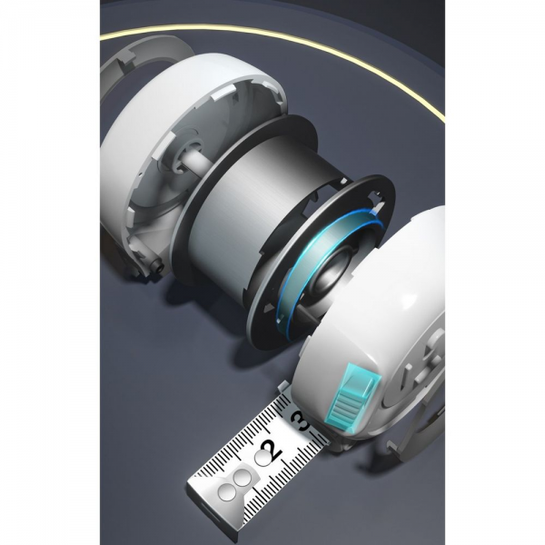 Рулетка "Home Series White" Deli H8105 5м х 19мм, клипса, шнурок, эксклюзивный дизайн