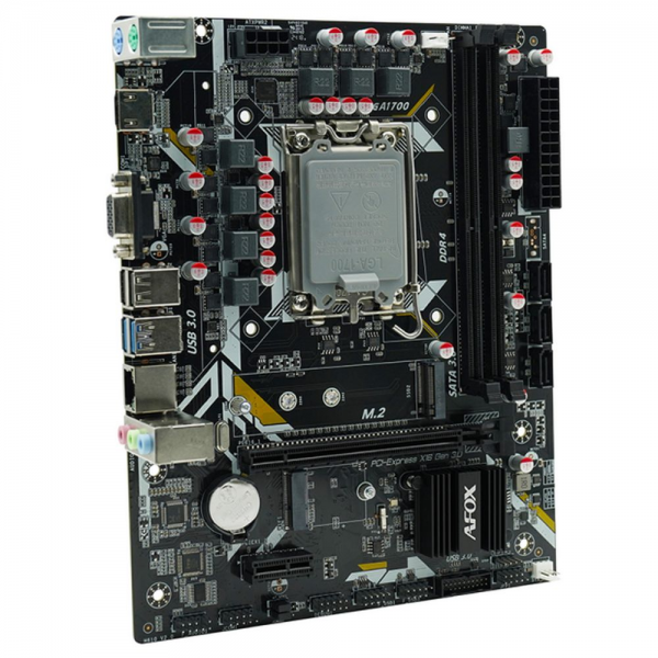Материнская плата Afox IH610D4-MA5-V4 LGA1700 mATX 2xDDR4 PCIEx16 PCIEx1 miniPCI M.2 HDMI VGA