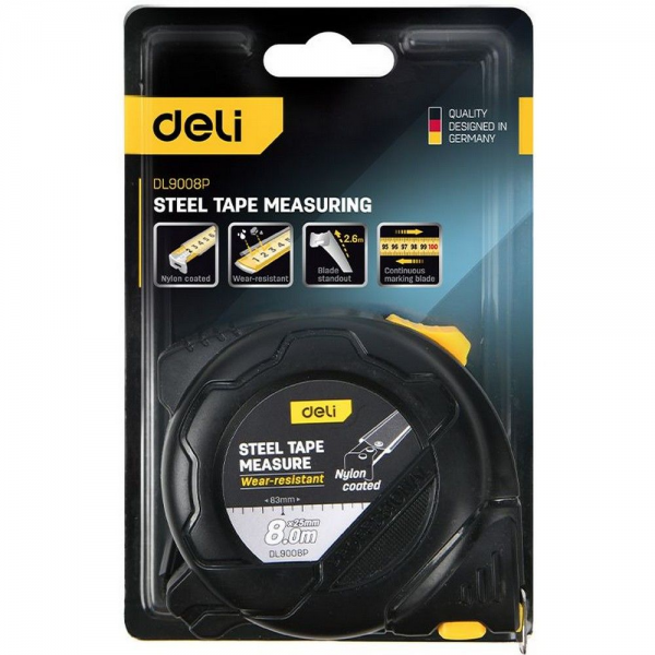 Рулетка Deli DL9008P 8м*25мм