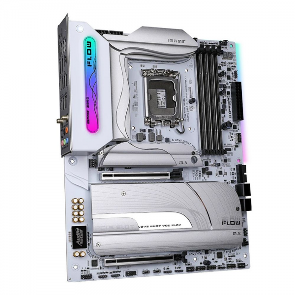 Материнская плата Colorful iGame Z890 FLOW V20 Z890, LGA1851, 4*DDR5, 2*PCIEx16, 1*PCIEx1, 5*M.2, 3*TypeC, 4*USB3.2Gen2, 2*USB3.2Gen1, 8*USB2.0, 4*SATA3.0, 2.5G, 2*Type-C(DP), DP, HDMI, ATX, RTL