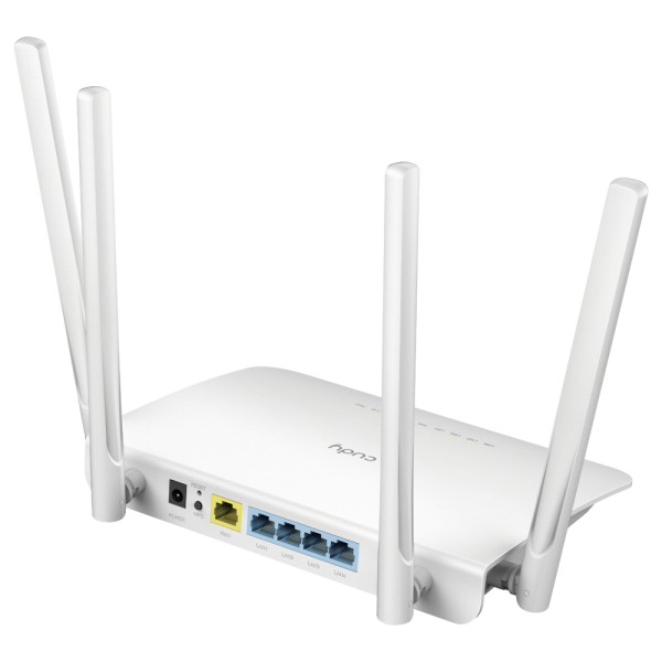 Маршрутизатор CUDY AC1200 Gigabit Wi-Fi Mesh Router Dual Band, Chipset MediaTek, 5 × 10/100/1000Mbps RJ45 Ports, 4 x 5dBi fixed antennas, WiFi router/AP/ Repeater/WISP Mode, 802.11ac/a/b/g/n, 867Mbps at 5GHz + 300Mbps at 2.4GHz, Zerotier/Wireguard/OpenVP