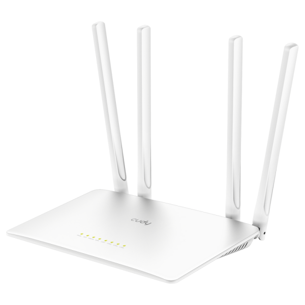 Маршрутизатор CUDY AC1200 Wi-Fi Router Dual Band, Chipset MediaTek, 802.11ac/a/b/g/n, 867Mbps at 5GHz + 300Mbps at 2.4GHz, 5 × 10/100Mbps Ports, WiFi router/AP/ Repeater/WISP Mode,4 5dBi fixed antennas, WPA3, Guest network, WPS, DDNS, VPN Client, IPv6,TR