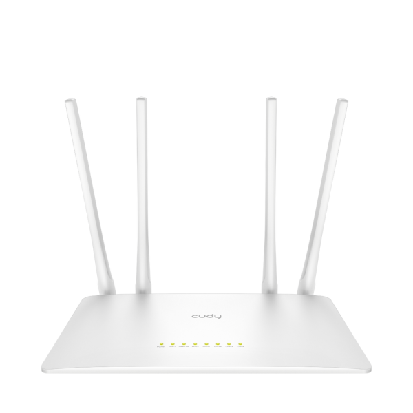 Маршрутизатор CUDY AC1200 Wi-Fi Router Dual Band, Chipset MediaTek, 802.11ac/a/b/g/n, 867Mbps at 5GHz + 300Mbps at 2.4GHz, 5 × 10/100Mbps Ports, WiFi router/AP/ Repeater/WISP Mode,4 5dBi fixed antennas, WPA3, Guest network, WPS, DDNS, VPN Client, IPv6,TR