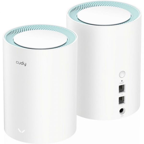 Маршрутизатор CUDY AC1200 Wi-Fi Gigabit Mesh Solution 2-Pack, Chipset MT7621+MT7613B+MT7603, Dual-Band, 867Mbps at 5GHz + 300Mbps at 2.4GHz, 802.11ac/a/b/g/n, 2 Gigabit Ethernet Ports, internal antennas,MU-MIMO, DDNS,Zerotier/Wireguard/OpenVPN/IPSec/L2T