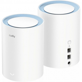 Маршрутизатор CUDY AC1200 Wi-Fi Mesh Solution 2-Pack, Chipset MediaTek, Dual-Band, 867Mbps at 5GHz + 300Mbps at 2.4GHz, 802.11ac/a/b/g/n, 2 Fast Ethernet Ports, 2 internal antennas, MU-MIMO, DDNS, Zerotier/Wireguard/OpenVPN/IPSec/L2TP/PPTP VPN, DNS over C