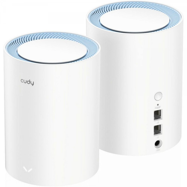 Маршрутизатор CUDY AC1200 Wi-Fi Mesh Solution 2-Pack, Chipset MediaTek, Dual-Band, 867Mbps at 5GHz + 300Mbps at 2.4GHz, 802.11ac/a/b/g/n, 2 Fast Ethernet Ports, 2 internal antennas, MU-MIMO, DDNS, Zerotier/Wireguard/OpenVPN/IPSec/L2TP/PPTP VPN, DNS over C