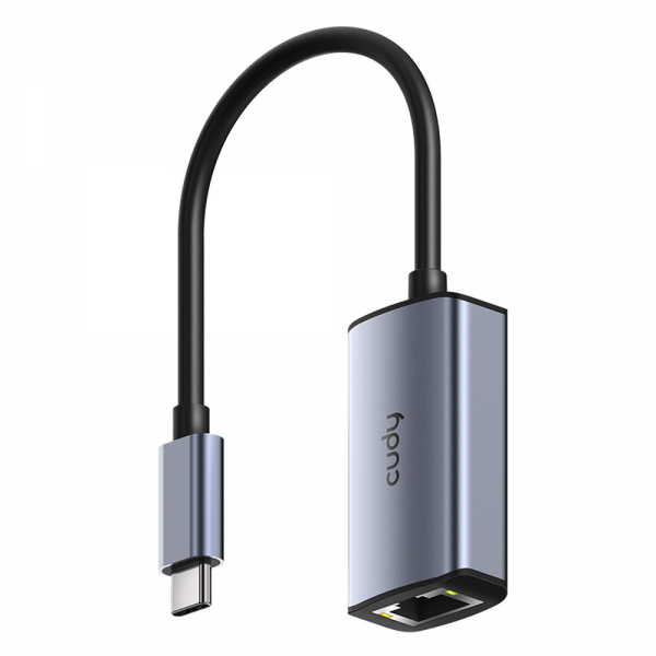 Концентратор CUDY USB-C to Ethernet Adapter Aluminum Portable USB-C to Gigabit Ethernet Adapter, Compatible with Laptop, MacBook, Surface, PC with Windows, XP, Mac/Linux and more