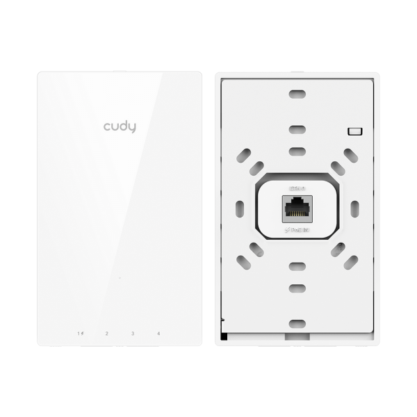 Точка доступа Wi-Fi CUDY AC1200 Gigabit Wall-Plate Access Point AC1200 Dual Band Gigabit Wall Plate Access Point, MT7621DAN+MT7613B+MT7603E, 867Mbps at 5GHz + 300Mbps at 2.4GHz, 1 x Gigabit PoE-IN Port, 802.3af / at, 4 x Gigabit RJ45 ports, LAN1 suppo