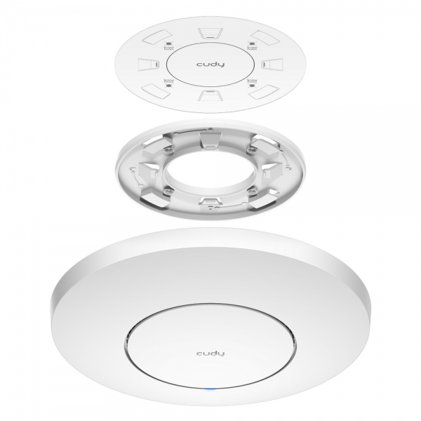 Точка доступа Wi-Fi CUDY AX3000 Wi-Fi 6 2 5G Access Point AX3000 Dual Band Ceiling Mount Wi-Fi 6 Access Point, Chipset MT7981, 802.11ax/ac/a/b/g/n, 2402Mbps at 5GHz + 574Mbps at 2.4GHz, 1 x 2.5G RJ45 Port, MU-MIMO, Support 12V DC or 802.3at PoE or Passiv
