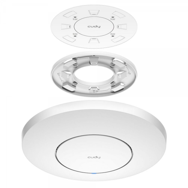 Точка доступа Wi-Fi CUDY AC1200 Wi-Fi Gigabit Access Point AC1200 Dual Band Gigabit Ceiling Mount Access Point, MT7621DAN+MT7613B+MT7603E, 867Mbps at 5GHz + 300Mbps at 2.4GHz, 1 x GbE RJ45 Port, Support 12V DC or 802.3af PoE or Passive PoE, Internal An