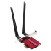 Адаптер беспроводной связи (Wi-Fi) CUDY BE9300 PCI Express Adapter Bluetooth 5.4 PCI Express Adapter with Heatsink, Intel BE200 module, Tri-band 2T2R, Magnetized antenna base, 2 high gain detachable antennas