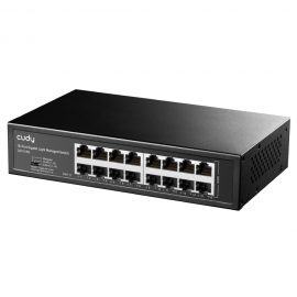 Коммутатор CUDY 16-Port Gigabit Light Managed Switch 16-Port Gigabit Light Managed Switch, 16 Gigabit RJ45 Ports, Rack-mountable Steel Case(Rack-Mount kits included), Power Saving, Plug & Play, Managed/VLAN/Extend working mode  DIP switch, Local managemen