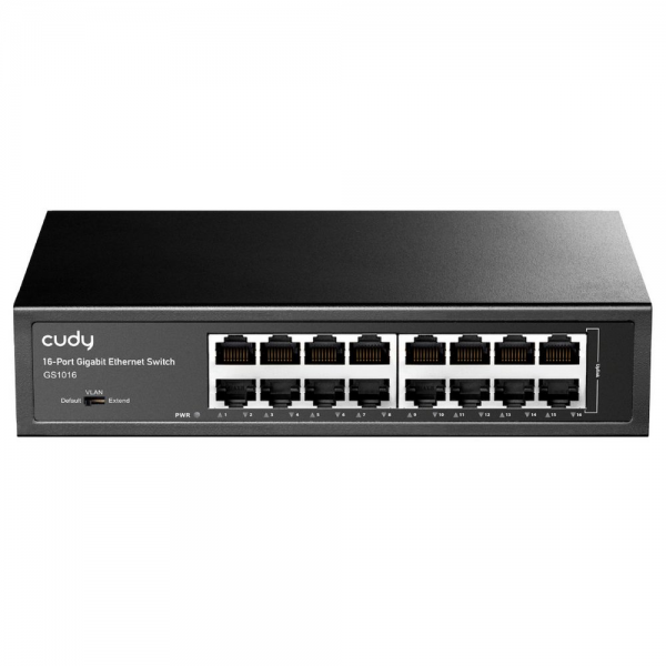 Коммутатор CUDY 16-Port Gigabit Metal Switch 16-Port Gigabit Switch, 16 Gigabit RJ45 Ports, IGMP Snooping, Loop Detection/Prevention, 802.1p/DSCP QoS, Switch/VLAN/Extend working mode DIP switch, Rack-mountable Steel Case, Power Saving, Plug & Play, Rack-M