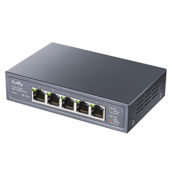 Коммутатор CUDY 5-Port 2 5G Metal Switch 5-Port 2.5G Metal Switch, 5 10/100/1000M/2.5G RJ45 Ports, 802.3x flow control, 802.1p/DSCP QoS, IGMP Snooping, Loop Detection/Prevention, Ultra compact size, Metal Case, Power Saving, Plug & Play