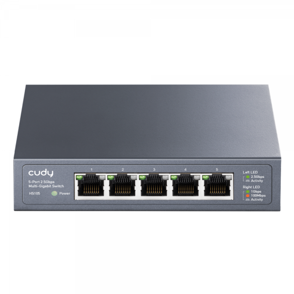 Коммутатор CUDY 5-Port 2 5G Metal Switch 5-Port 2.5G Metal Switch, 5 10/100/1000M/2.5G RJ45 Ports, 802.3x flow control, 802.1p/DSCP QoS, IGMP Snooping, Loop Detection/Prevention, Ultra compact size, Metal Case, Power Saving, Plug & Play