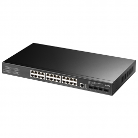 Коммутатор CUDY  GS5024S4  24-Port Layer 3 Managed Gigabit Switch with 4 10G SFP Slots 24-Port Layer 3 Managed Gigabit Switch,24 Gigabit Ethernet ports + 4 10 Gigabit uplink SFP optical ports + 1 USB serial port + 1 Console port, backplane bandwidth 128Gb