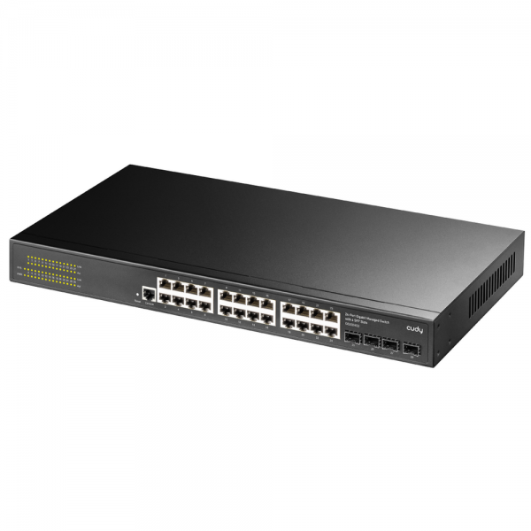 Коммутатор CUDY GS2024S2 24-Port Layer 2 Managed Gigabit Switch with 4 Gigabit SFP Slots 24-Port Layer 2 Managed 10/100/1000M Switch, 24 Gigabit Ethernet ports + 4 Gigabit SFP ports + 1 management port, backplane bandwidth 56Gbps, Layer 2 network manage