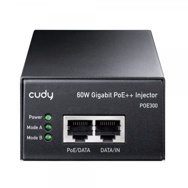 PoE-адаптер CUDY 60W Gigabit PoE+/PoE Injector, 802.3at (60W)/802.3af Standard, Data and Power Carried over The Same Cable Up to 100 Meters, Wall Mount, Metal Case