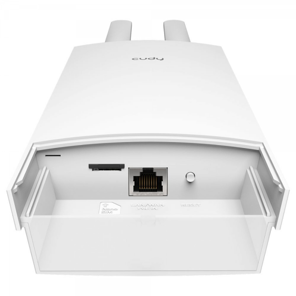 Точка доступа Outdoor 4G LTE Cat 4 N300 Wi-Fi Router Outdoor 4G LTE N300 WiFi Router, Cat.4, 300Mbps Wi-Fi, build-in 4G LTE modem, lightning protection, IP65 Waterproof, 10/100M RJ45, 2 x Detachable 4G Antennas, 24V passive PoE adapter included, Zerotier/