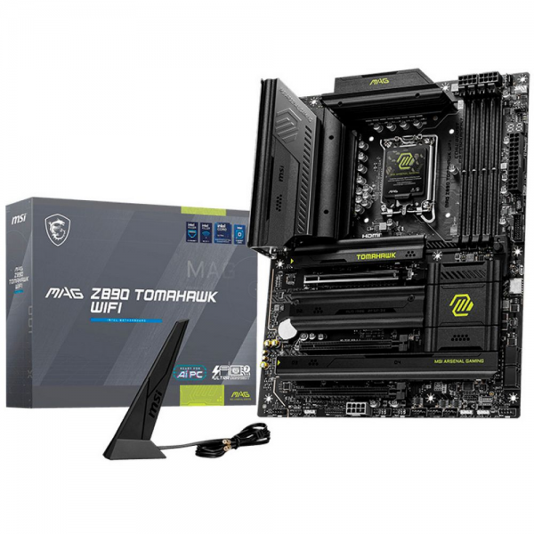 Материнская плата MSI MAG Z890 TOMAHAWK WIFI Z890, LGA1851, 4*DDR5, 3*PCIEx16, 4*M.2, 2*TypeC, 3*USB3.2Gen2, 6*USB3.2Gen1, 4*USB2.0, 4*SATA3.0, 5G, 2*Type-C(DP), HDMI, ATX, RTL