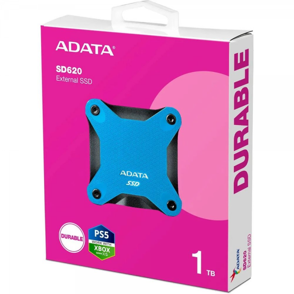 Твердотельный накопитель SSD ADATA 2.5" 1TB SD620 SD620-1TCBL USB 3.2 Gen 2 Type-A, 520/460, blue