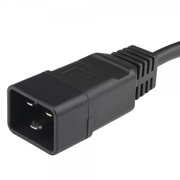 Сетевой кабель Hyperline PWC-IEC19-IEC20-1.0-BK питания IEC 320 C19 - IEC 320 C20 (3x1.5), прямая вилка, 16A, 1м, цвет черный (ПВС-АП-3*1,5-250-C19C20-16-1,0 ГОСТ 30851.1-2002 (МЭК 60320-1:1994))