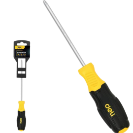 Отвертка Pozidriv Deli DL631002P PZ2x100мм сталь Cr-V, двухкомпонентная прорезиненная рукоять