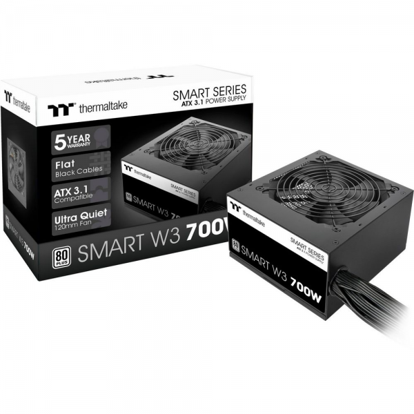 Блок питания ПК Thermaltake Smart W3 700 /0700W/Non Modular/Non Light/Full Range/Analog/80 Plus/EU/Non JP CAP/All Flat Cables/ATX 3.1