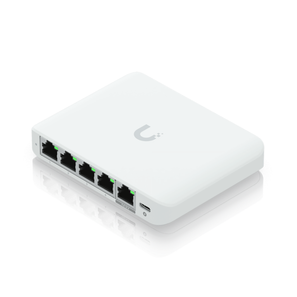 Коммутатор Ubiquiti UniFi Switch Flex Mini 2.5G Compact, 5-port 2.5G switch that can be powered with PoE or a USB-C adapter.