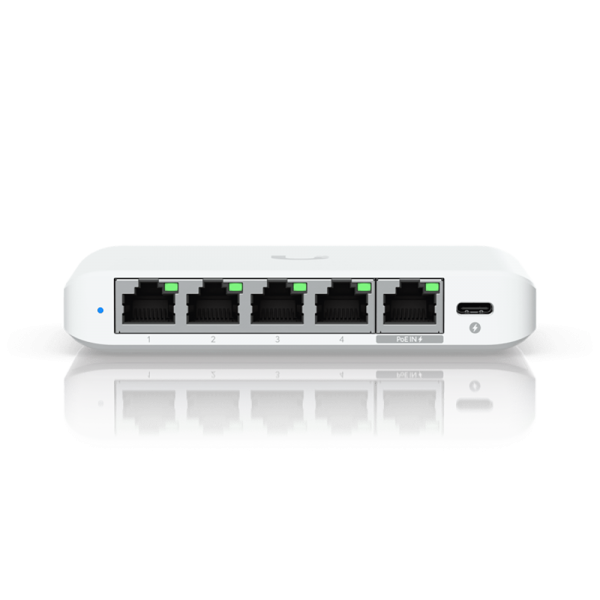 Коммутатор Ubiquiti UniFi Switch Flex Mini 2.5G Compact, 5-port 2.5G switch that can be powered with PoE or a USB-C adapter.