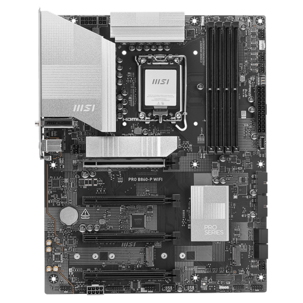 Материнская плата MSI PRO B860-P WIFI B860, LGA1851, 4*DDR5, 4*PCIEx16, 3*M.2, 1*TypeC, 2*USB3.2Gen2, 6*USB3.2Gen1, 8*USB2.0, 4*SATA3.0, 5G, Type-C(DP), DP, HDMI, ATX, RTL