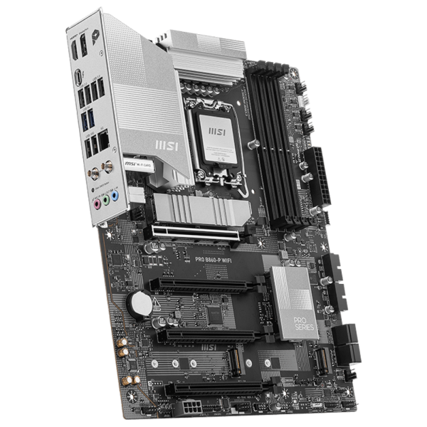 Материнская плата MSI PRO B860-P WIFI B860, LGA1851, 4*DDR5, 4*PCIEx16, 3*M.2, 1*TypeC, 2*USB3.2Gen2, 6*USB3.2Gen1, 8*USB2.0, 4*SATA3.0, 5G, Type-C(DP), DP, HDMI, ATX, RTL