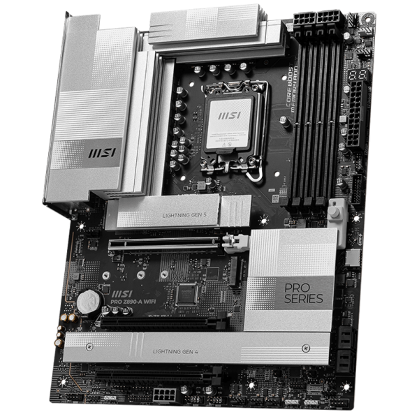 Материнская плата MSI PRO Z890-A WIFI Z890, LGA1851, 4*DDR5, 3*PCIEx16, 4*M.2, 2*TypeC, 3*USB3.2Gen2, 6*USB3.2Gen1, 4*USB2.0, 4*SATA3.0, 5G, 2xType-C(DP), HDMI, ATX, RTL