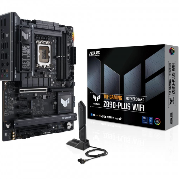 Материнская плата ASUS TUF GAMING Z890-PLUS WIFI LGA1851 ATX 4xDDR5 PCIEx16 PCIEx4 2xPCIEx1 4xM.2 Thunderbolt USB-C DP HDMI 2.5GLAN Wi-Fi 7